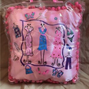 Pink Decorative Fashion-Themed Throw Pillow